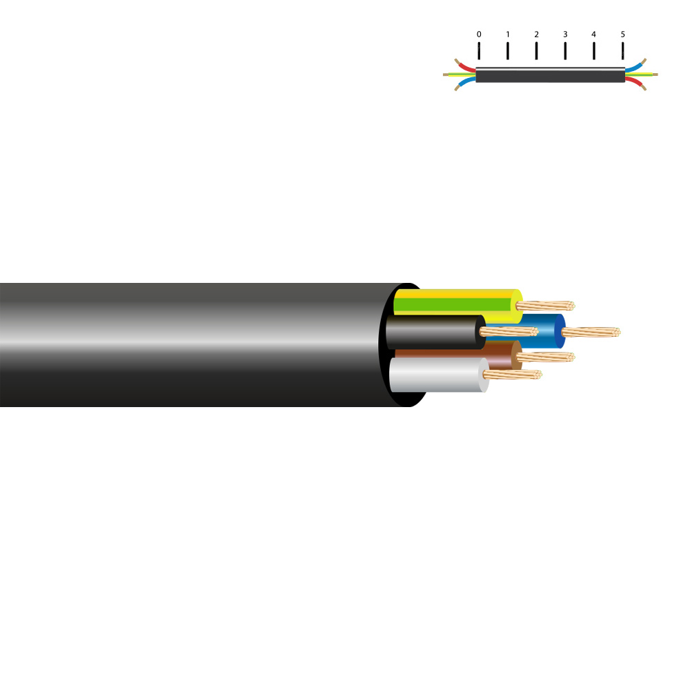 MANGUERA TUBULAR H05VV-F 6 G 1,00 mm² NEGRA EURO/m