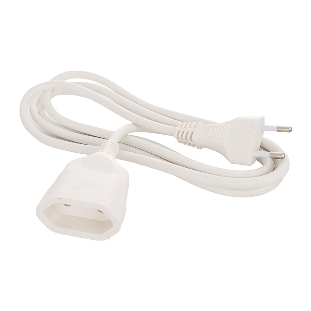 Cable Alargador Schuko 2 Metros, 3G1.5mm², Blanco - Para Ordenadores Y Electrodomésticos