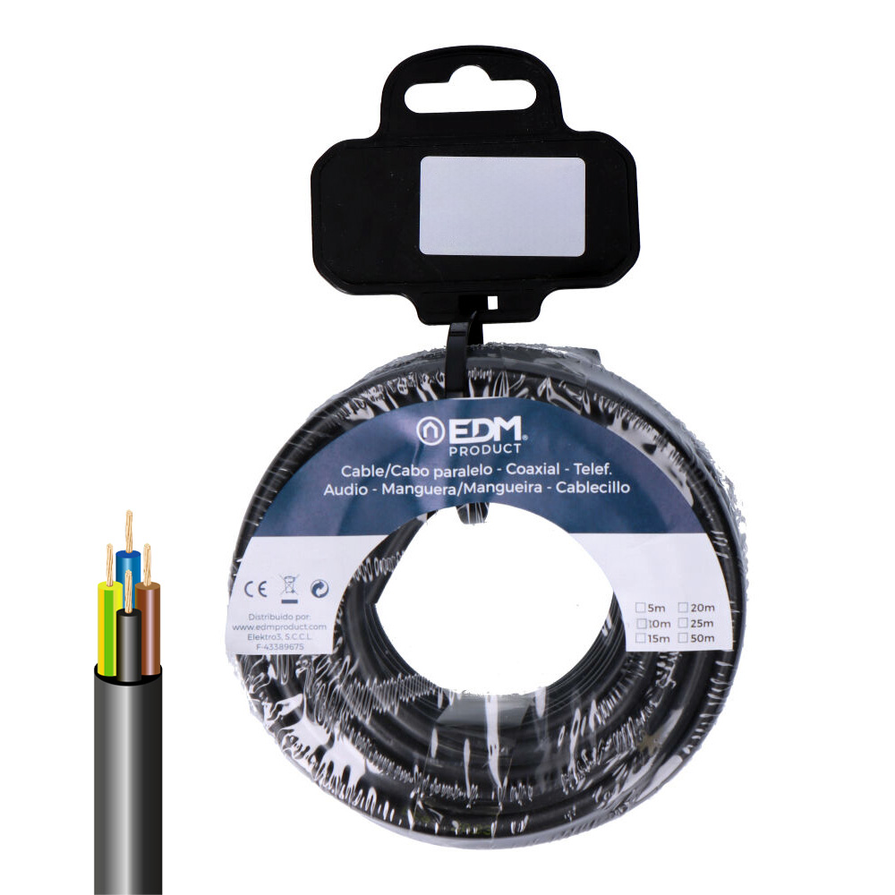 cARRETE MANGUERA ACRILICA 4x2,5mm 1000V NEGRA 5m