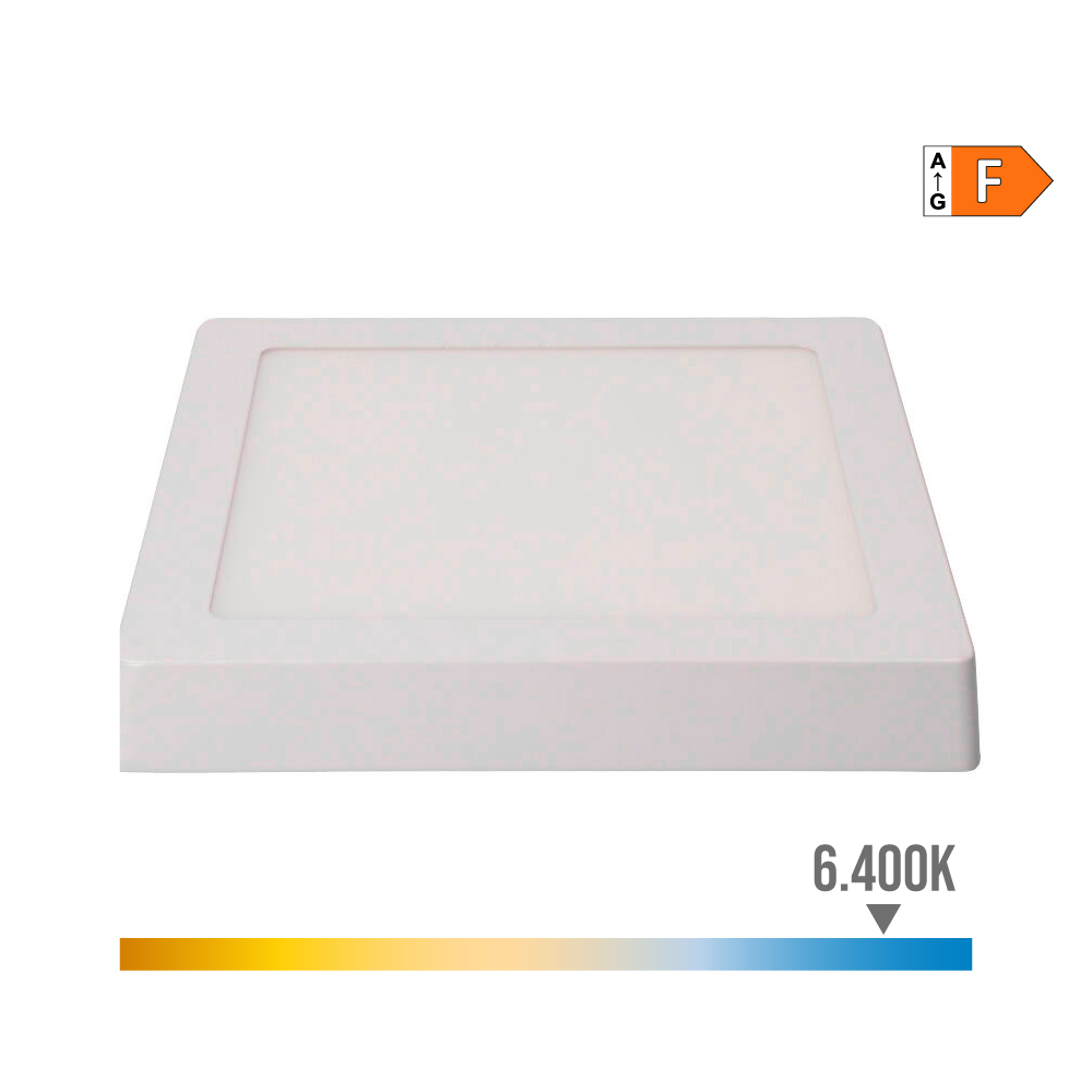 DOWNLIGHT LED SUPERFICIE CUADRADO 20W 1500lm 6400K LUZ FRIA BLANCO 22x22x3,5cm EDM