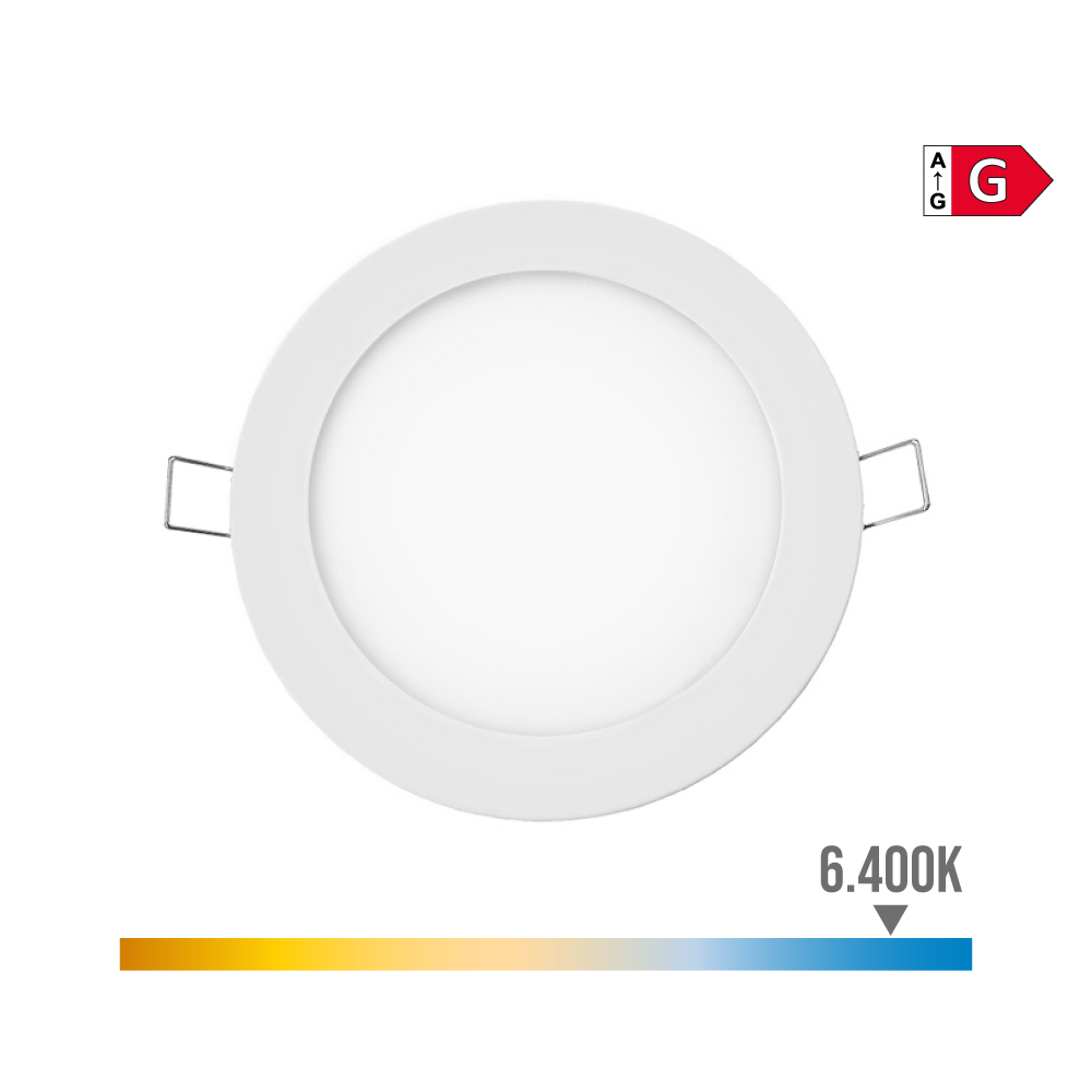 mINI DOWNLIGHT LED EMPOTRABLE REDONDO 6W 6400K LUZ FRIA. COLOR BLANCO Ø11,7cm EDM