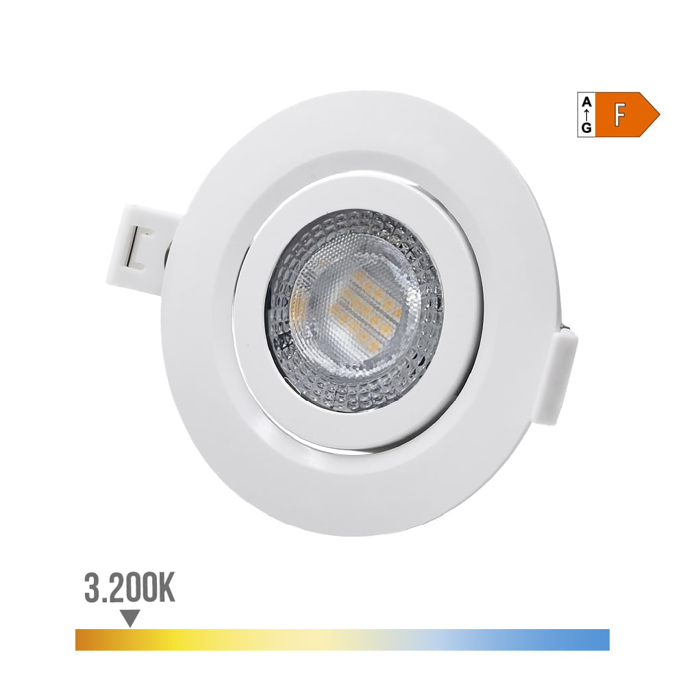 dOWNLIGHT LED EMPOTRAR 9W 806Lm RA80 3200K REDONDO COLOR BLANCO Ø9cm EDM