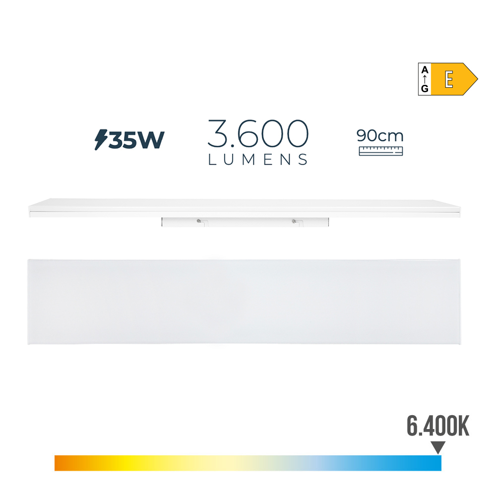 rEGLETA LED 35W 6400K LUZ FRIA 3600lm 12x90x4,5cm EDM