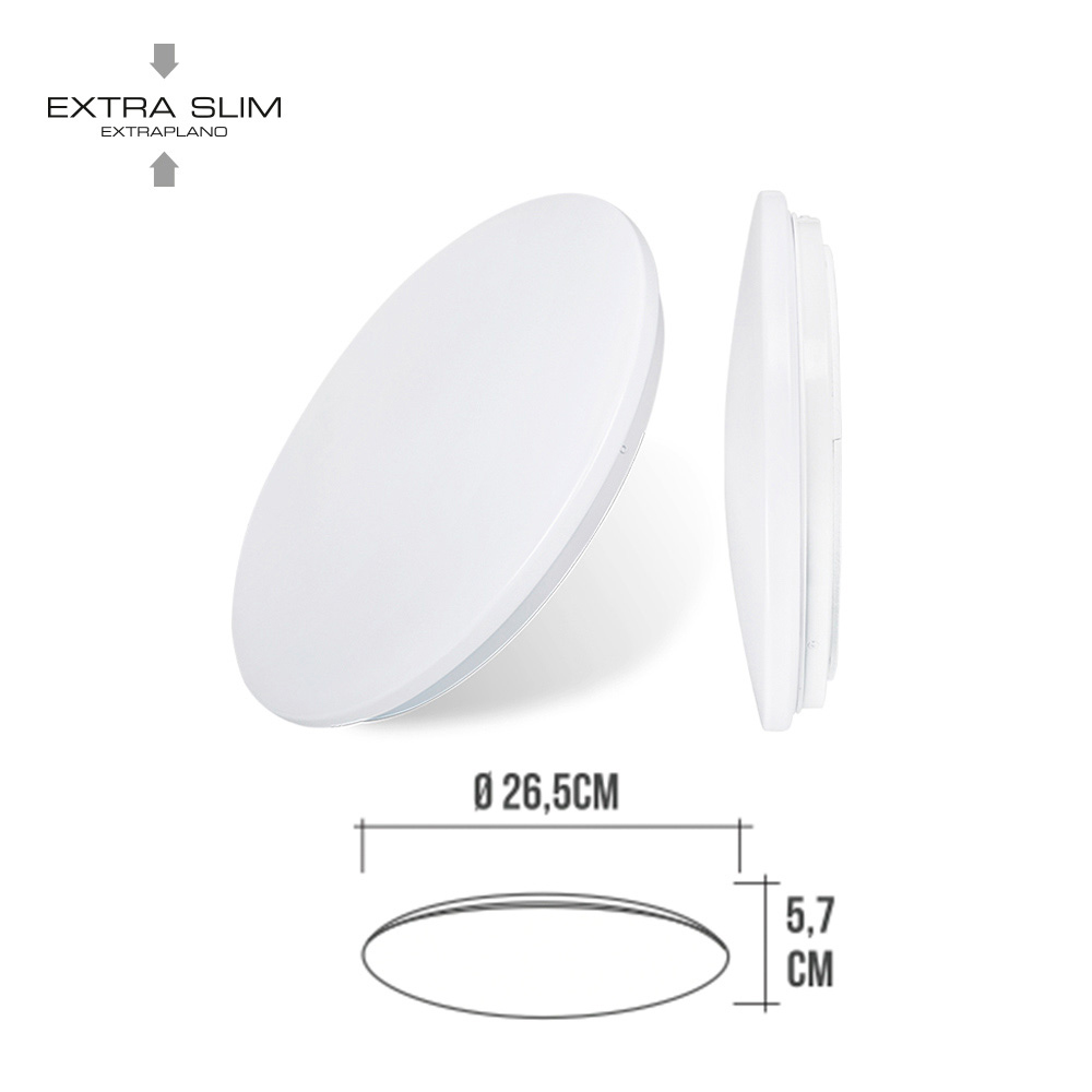 pLAFON/APLIQUE LED DE SUPERFICIE 12W 4000K Ø26,5X5,7cm EDM