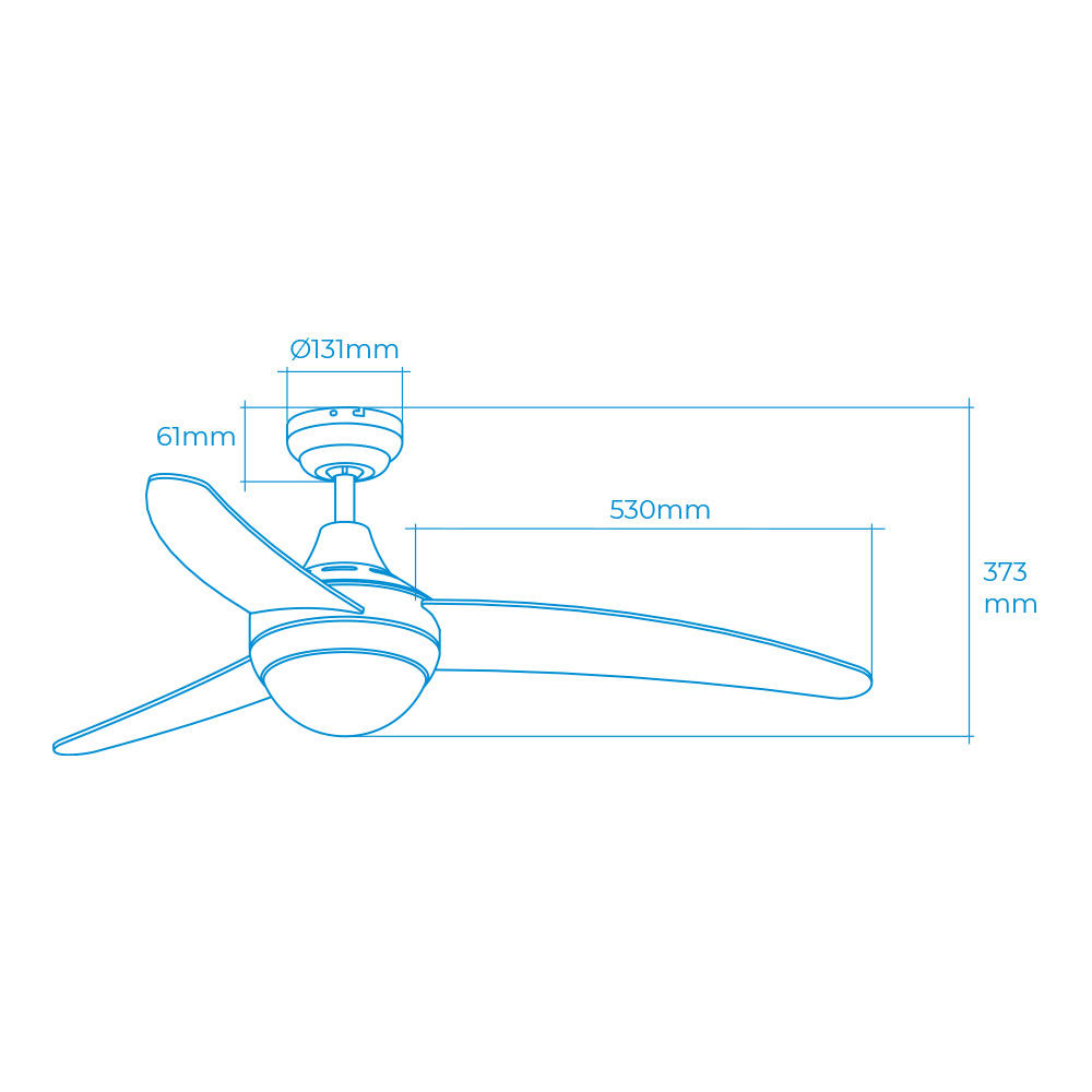 vENTILADOR DE TECHO MODELO EGEO. COLOR CROMADO POTENCIA: 60W ASPAS: Ø122cm CON MANDO A DISTANCIA EDM