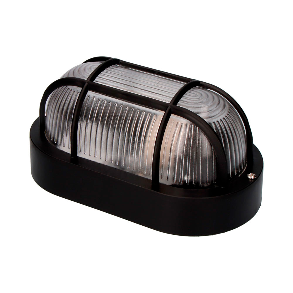 APLIQUE OVAL COLOR NEGRO 1xE27 40W 11,4x20,2x10cm MODELO TARRAGONA.