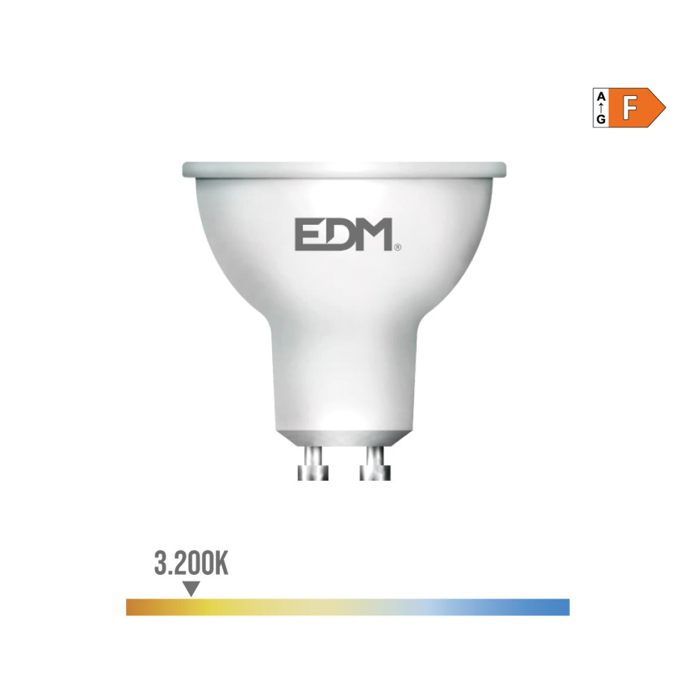 bOMBILLA DICROICA LED GU10 8W 600 Lm 3200K LUZ CALIDA EDM