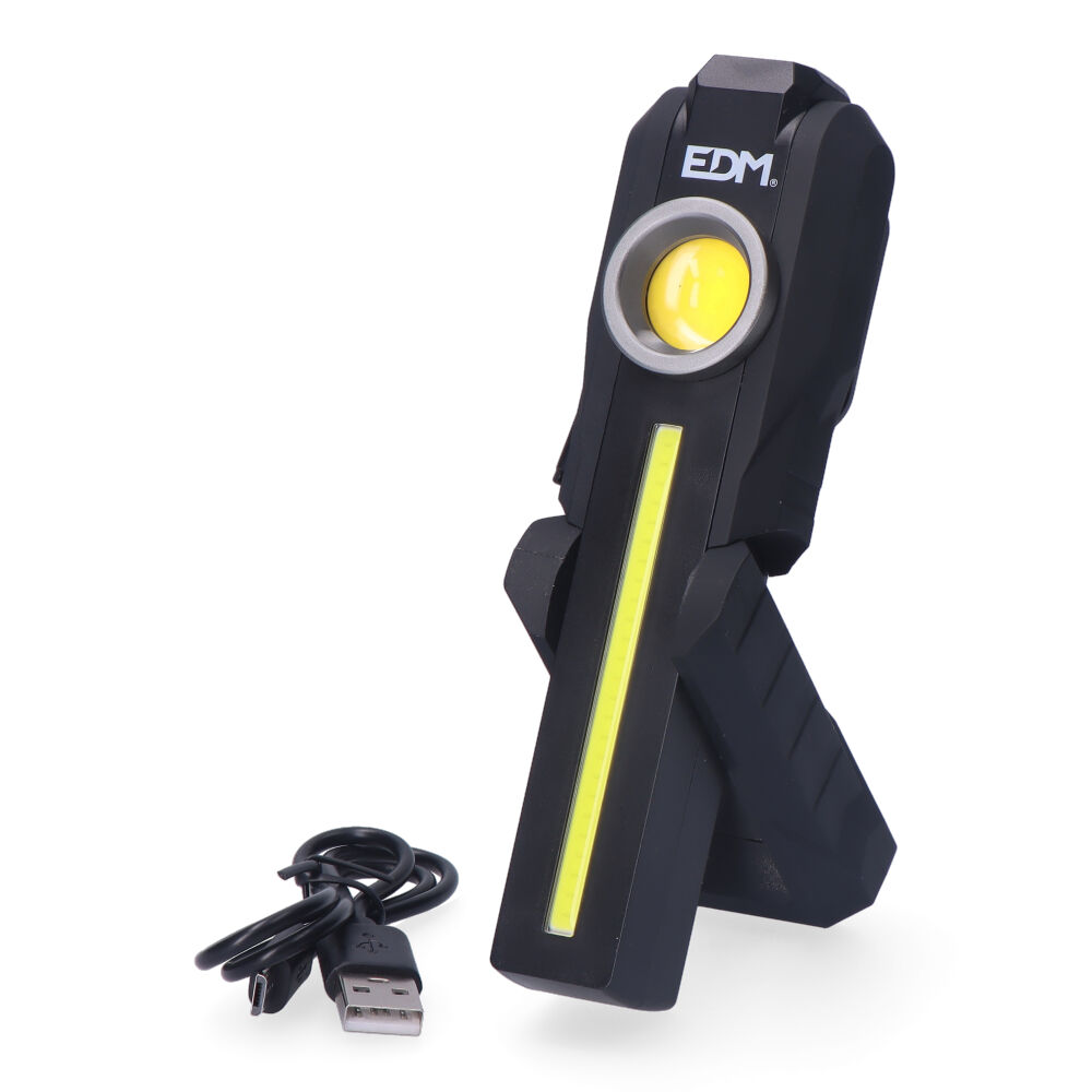lINTERNA FRONTAL LED COB REDONDA 200lm + COB FRONTAL 200lm + SPOT SUPERIOR 50lm EDM