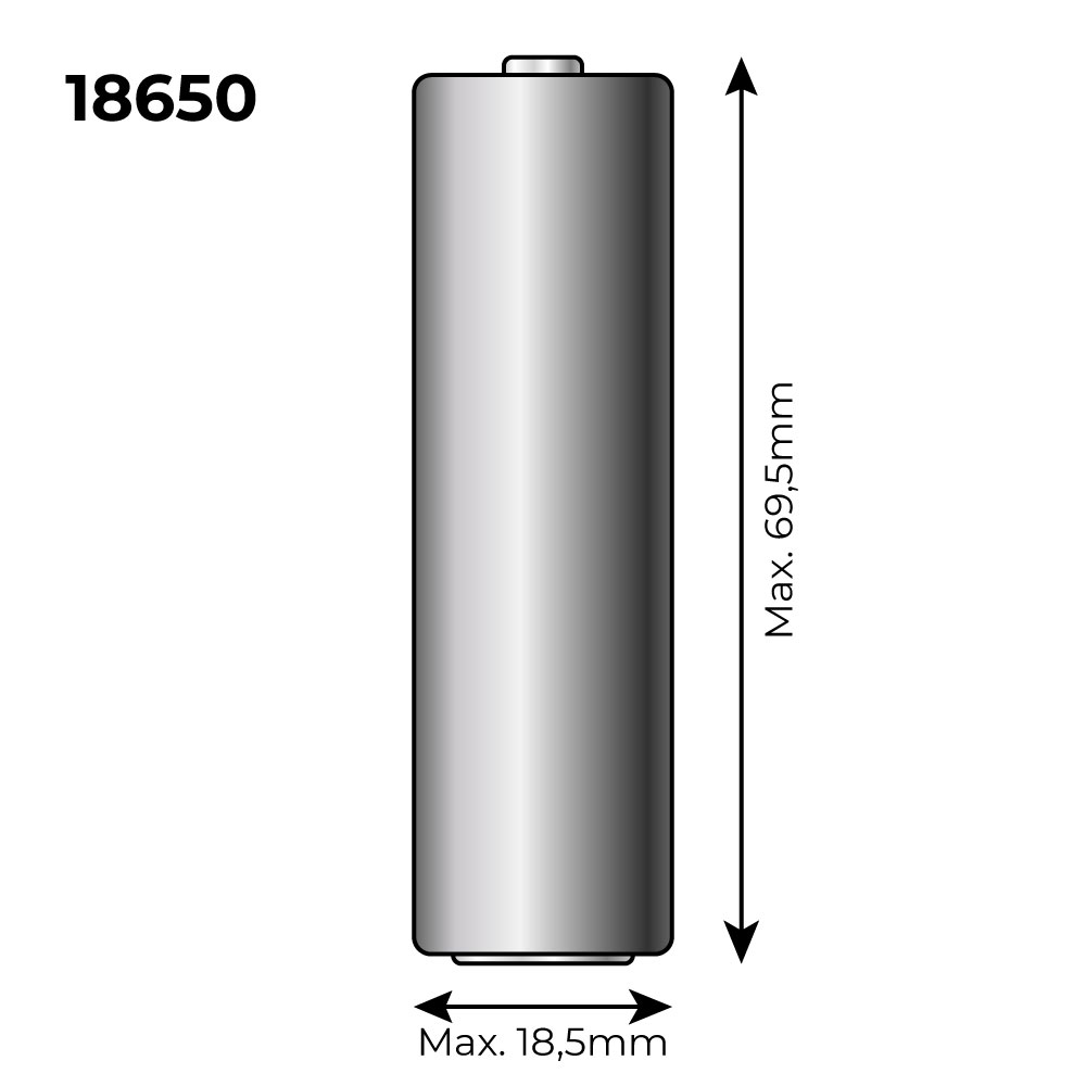 PILA DE LITIO RECARGABLE 3,7V 2300mAh (RECAMBIO REF: 36100/36105/36115/70390) MOD: 18650  Ø18'5mm x 69'5mm