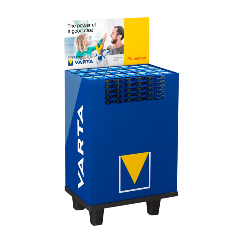 eXPOSITOR PROMOCIONAL 198 BLISTERS 12 PILAS (AA+AAA) LONGLIFE POWER VARTA