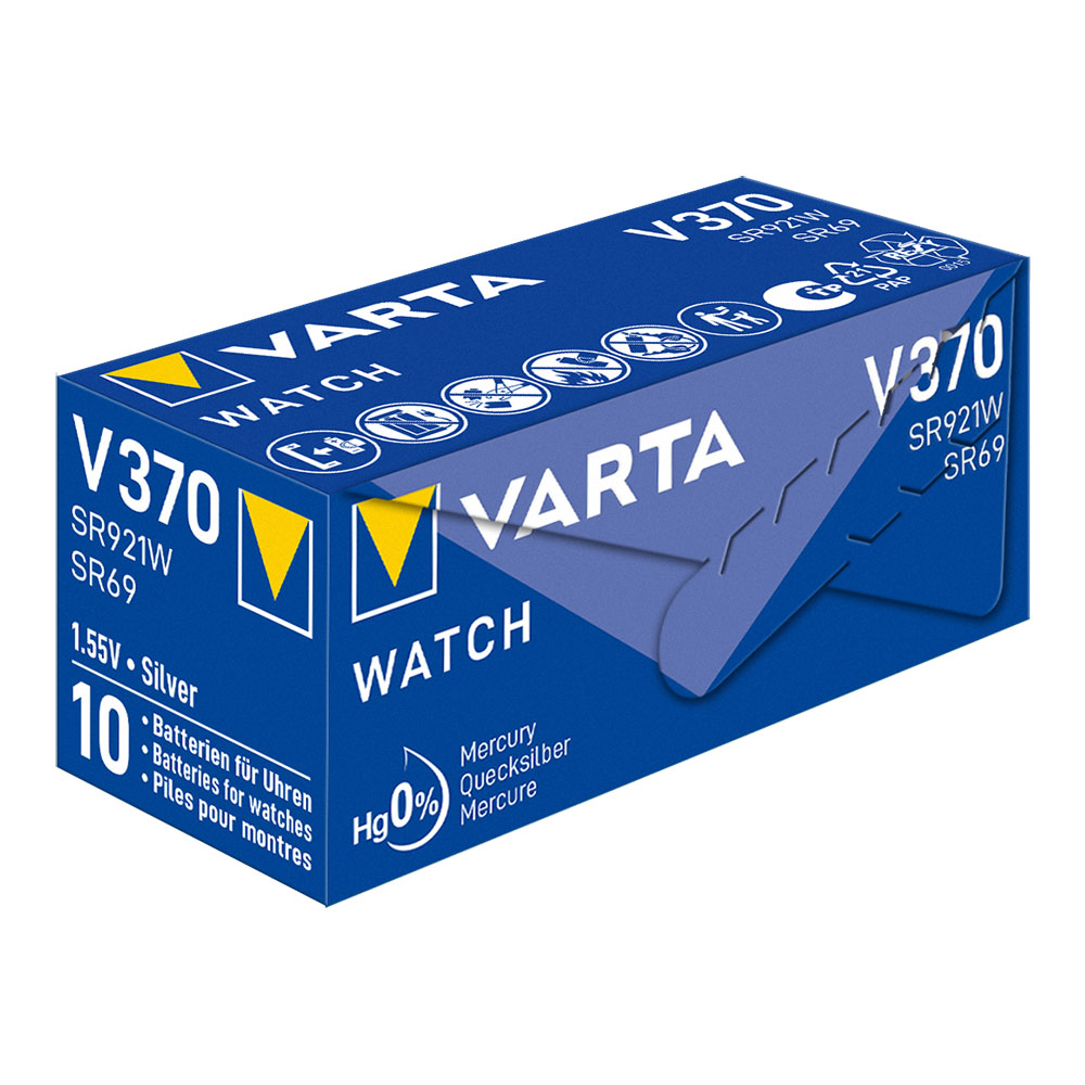 mICRO PILA DE BOTON VARTA SILVER SR69 - V370 1,55V (BLISTER 1 unid.) Ø9,5x2,15mm