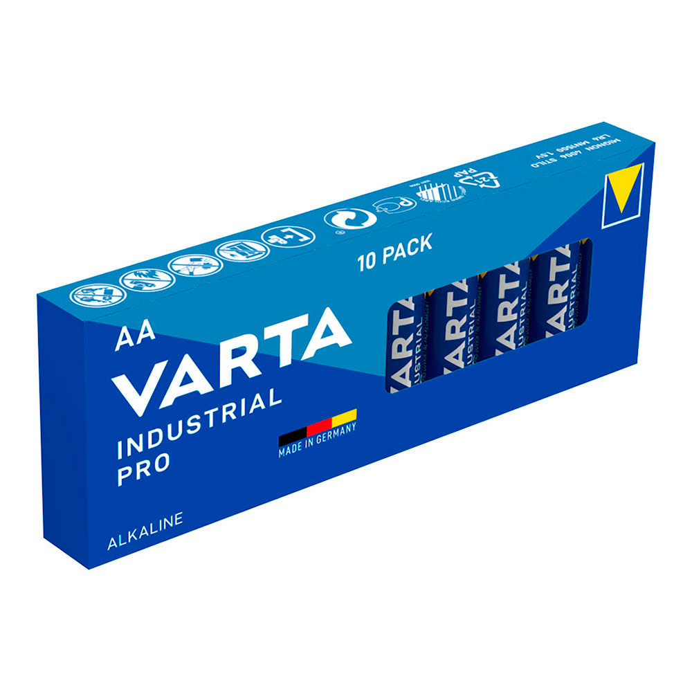 pACK DE 10 PILAS AA LR06 VARTA INDUSTRIAL PRO Ø14,5x50,5mm