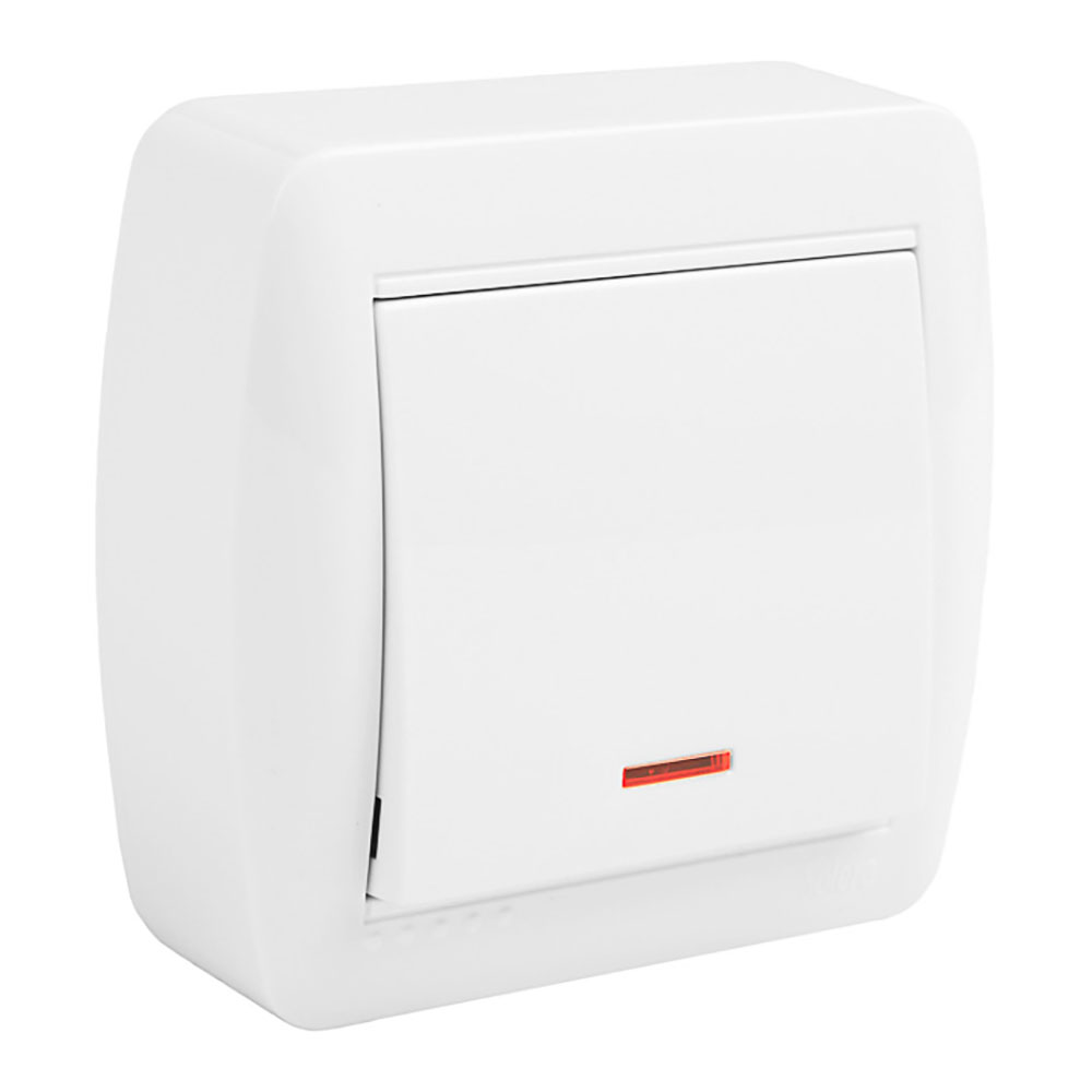 cONMUTADOR UNIPOLAR CON INDICADOR LUMINOSO 74x72x78mm SOLERA MUR02ILU