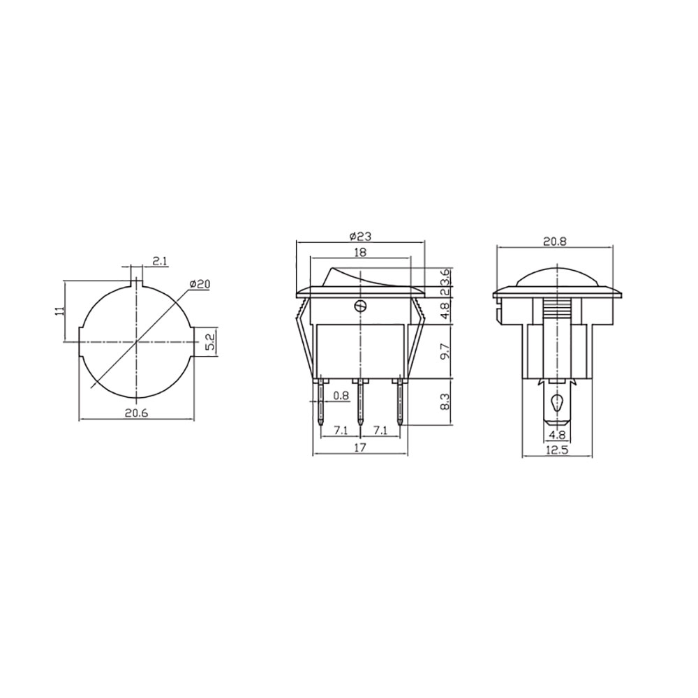 INTERRUPTOR REDONDO EMPOTRADO 6A