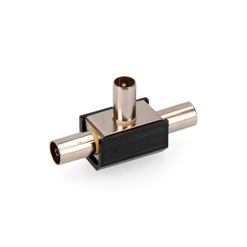 dERIVADOR TV 1 CLAVIJA + 2 BASES NEGRO BLINDADO RETRACTILADO EDM