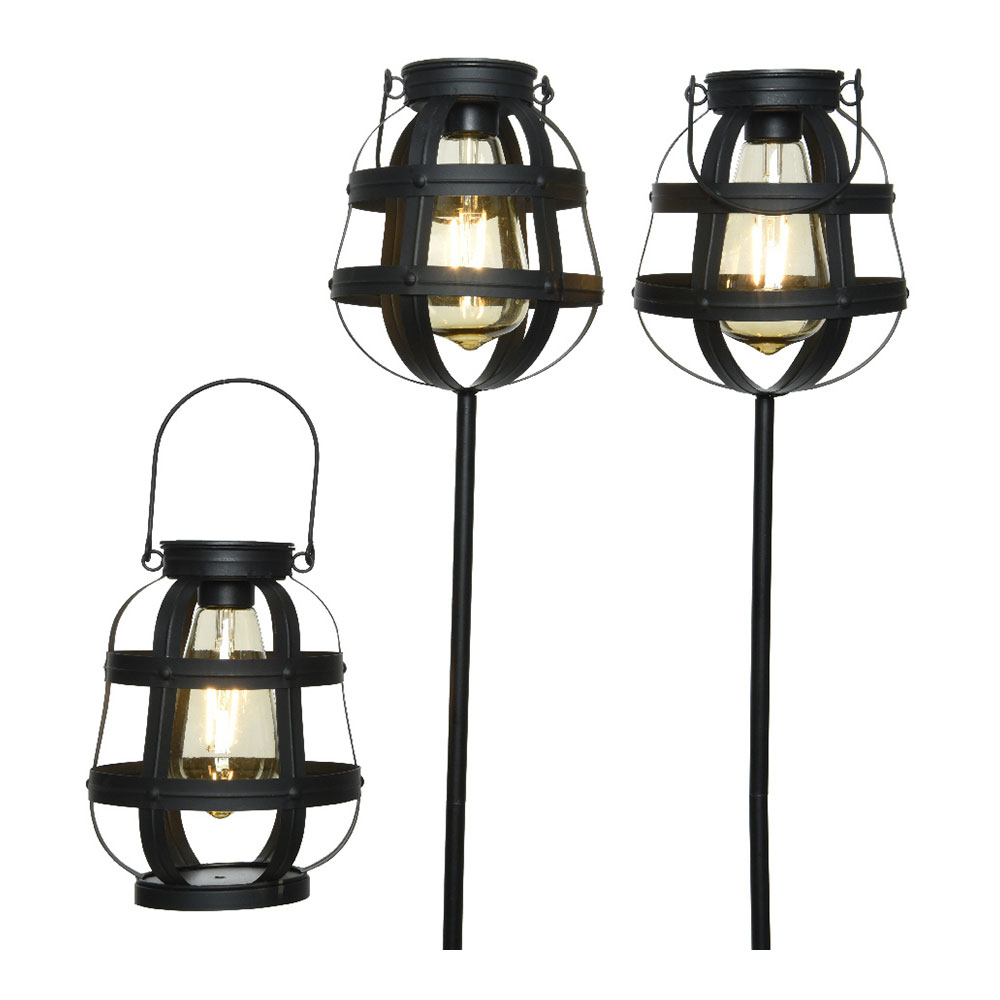 sET 3 LUCES SOLARES DE JARDIN VINTAGE LUMINEO