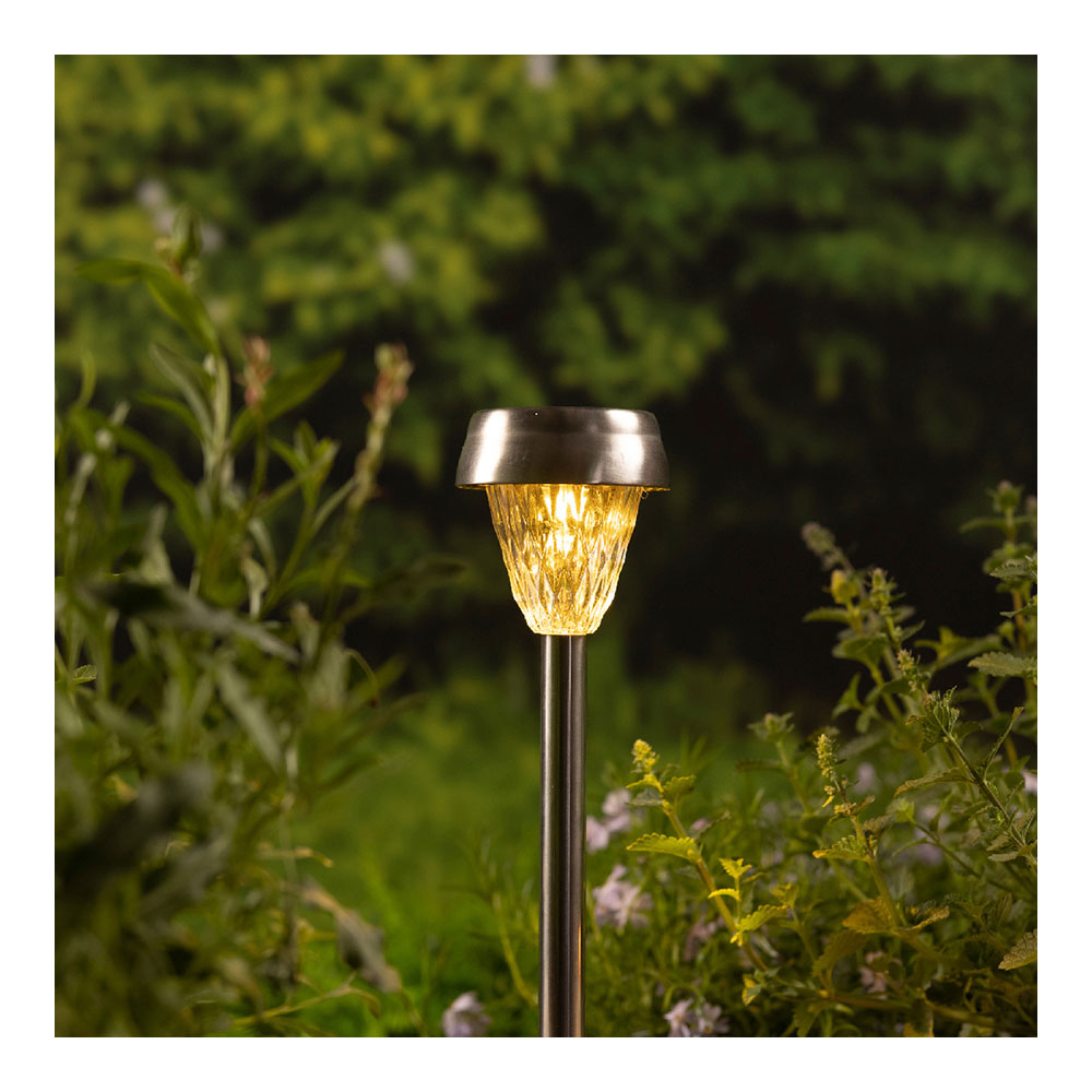 sET 4 BALIZAS INOX LUZ CALIDA 24X8CM LUMINEO