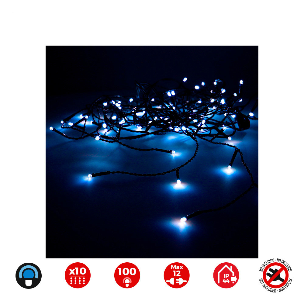 CORTINA EASY-CONNECT 2x1m 10 TIRAS 100 LEDS AZUL 30V (INTERIOR-EXTERIOR)  TOTAL 1,8W