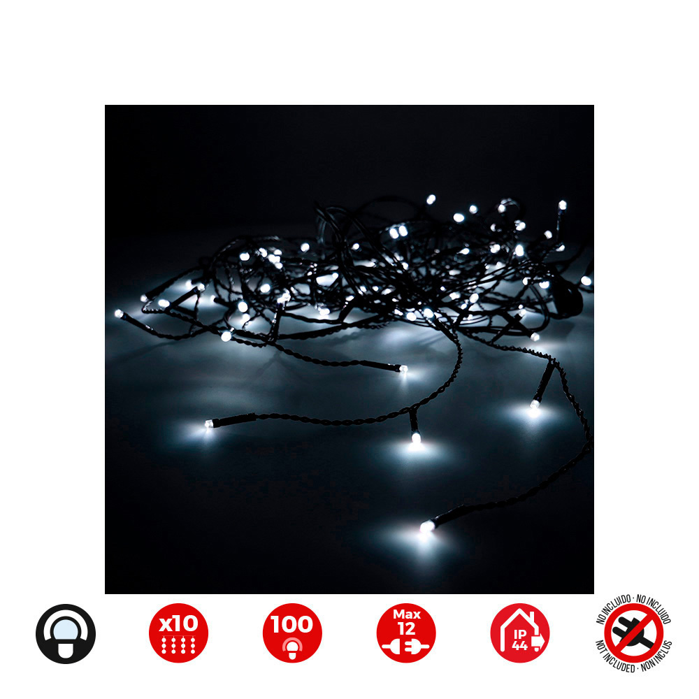 CORTINA EASY-CONNECT 2x1m 10 TIRAS 100 LEDS BLANCO FRIO 30V (INTERIOR-EXTERIOR) TOTAL 1,8W