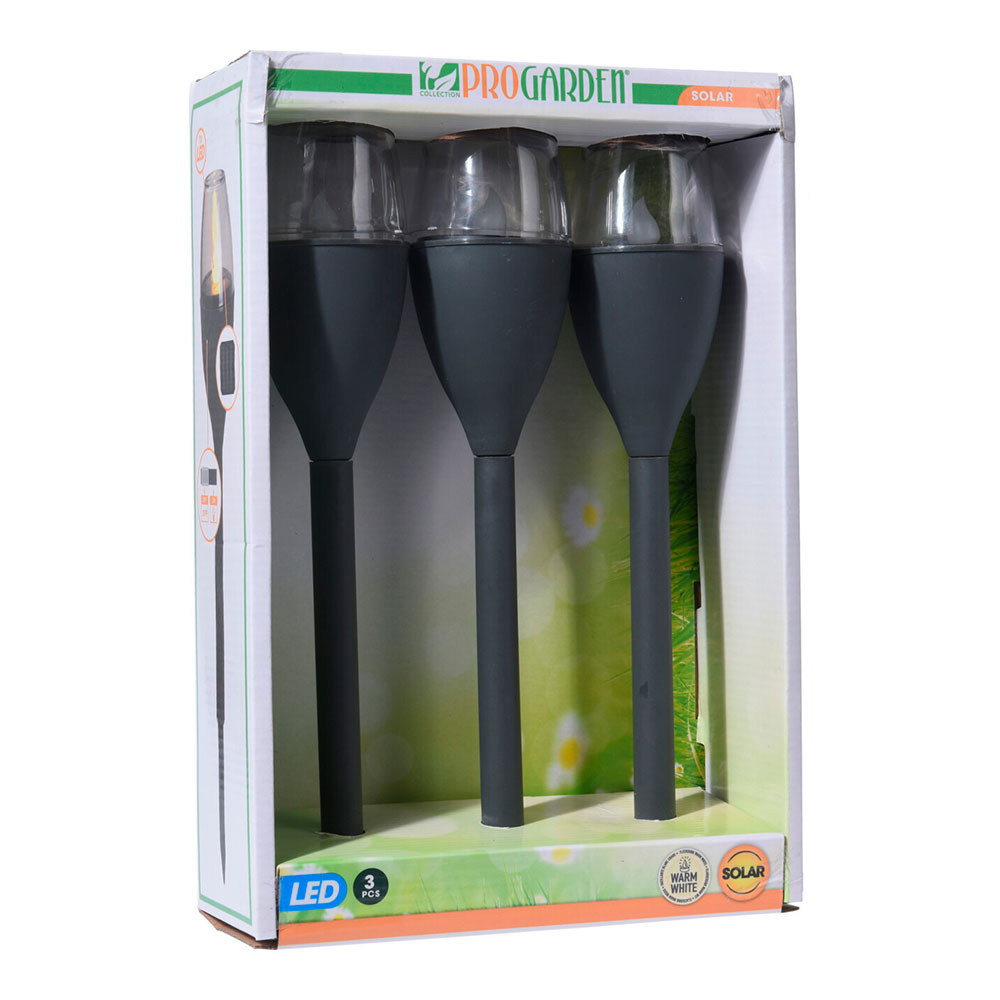 sET 3 LAMPARAS SOLARES COLOR GRIS