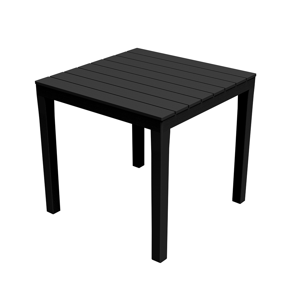 MESA CUADRADA DE JARDIN COLOR: NEGRO 78x78x72cm MODELO: BALI IPAE PROGARDEN