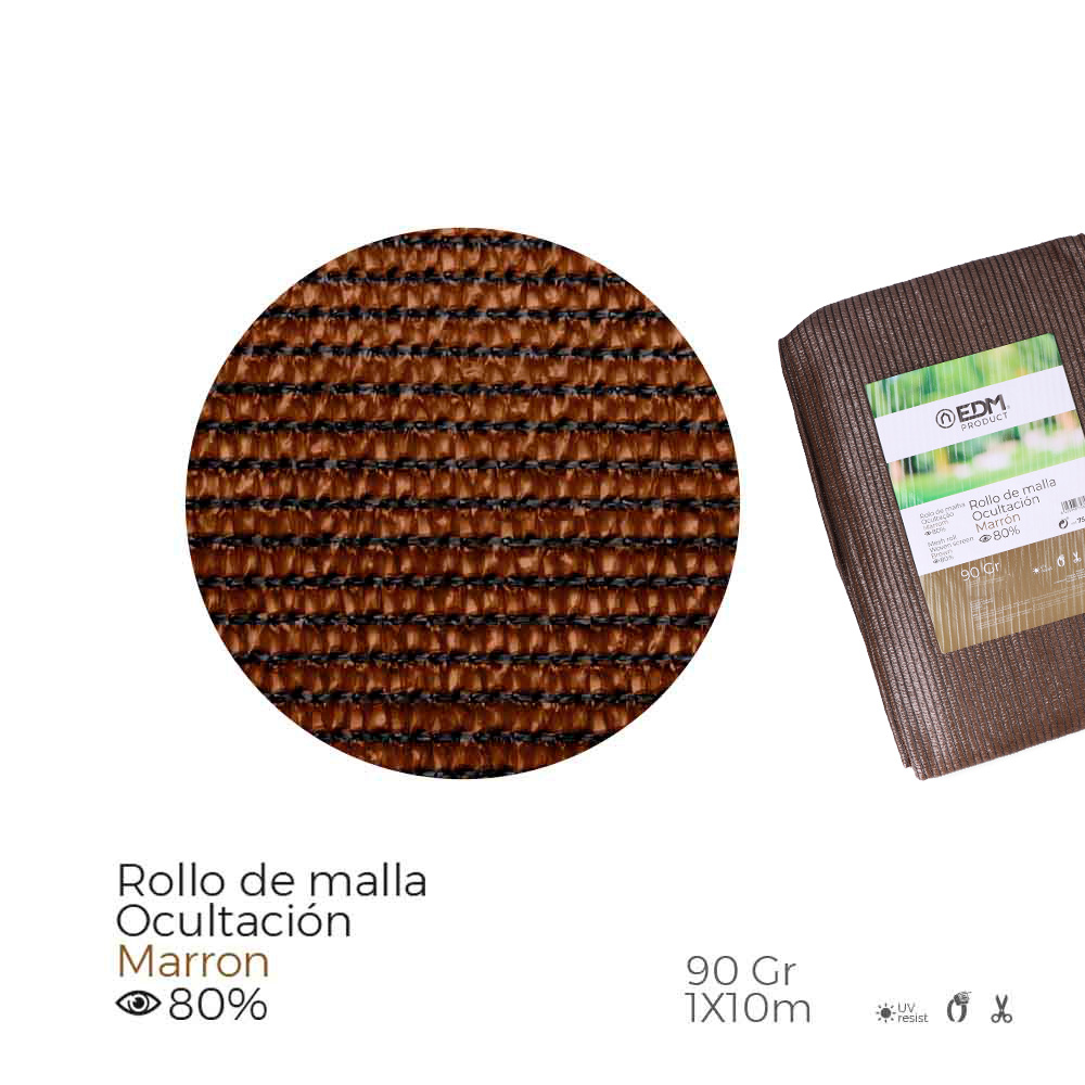 MALLA DE OCULTACION COLOR MARRON 90g 1x10m