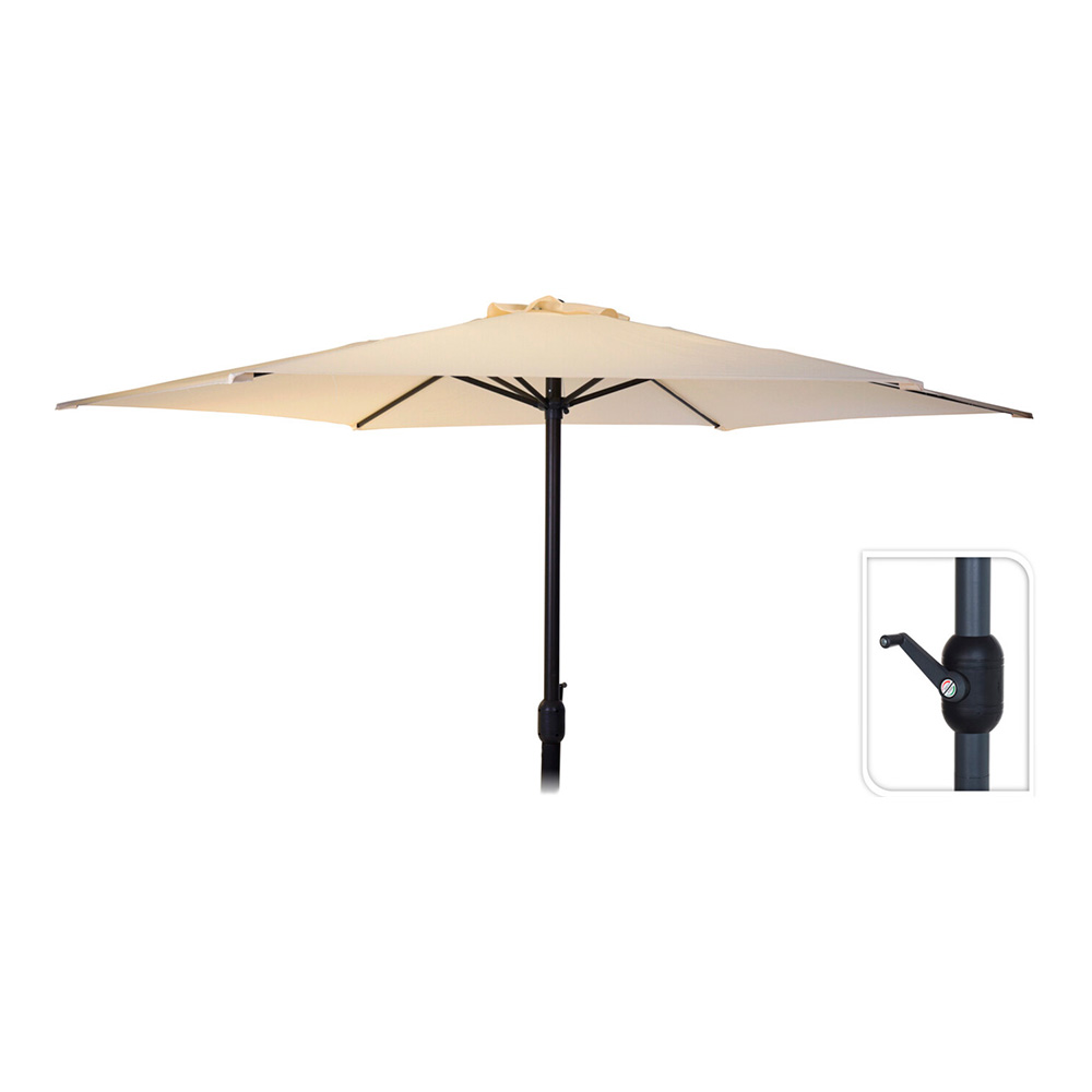 PARASOL Ø300cm ALTURA MAXIMA 248cm COLOR: CREMA