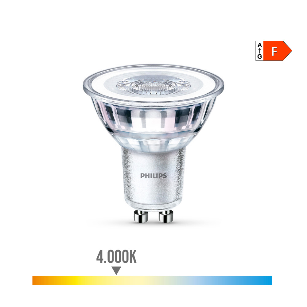 bOMBILLA GU10 LED 4,6W 390lm 4000K LUZ DIA Ø5x5,4cm PHILIPS
