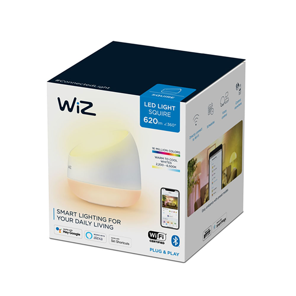 lUMINARIA DE MESA SQUIRE PORTABLE 9W RGB CONECTADA WIFI 929002690301 PHILIPS WIZ