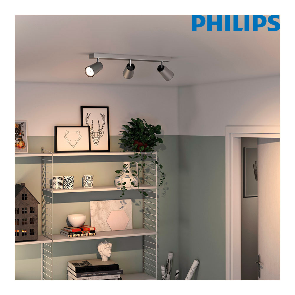 rEGLETA 3 ELEMENTOS MOD. PAISLEY GU10 44,3x11,8x9,2cm PHILIPS