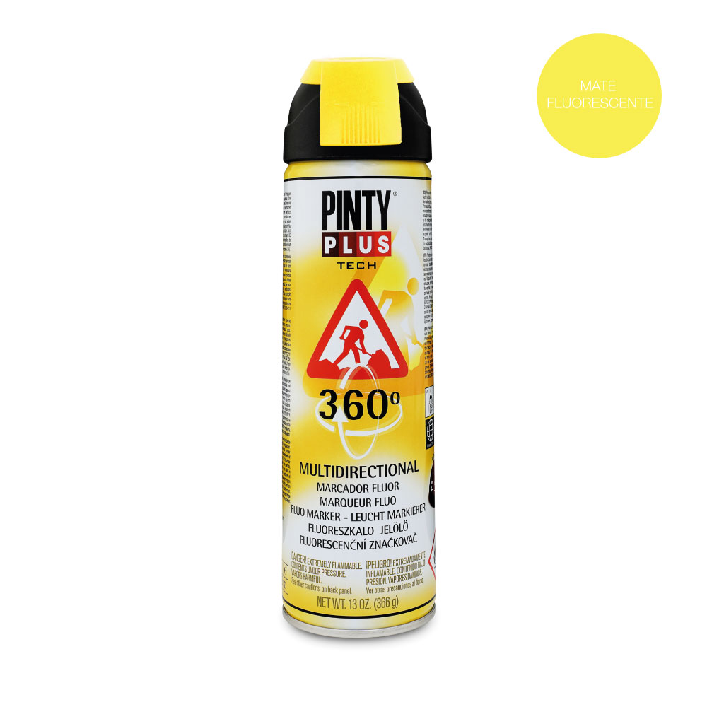 PINTURA EN SPRAY PINTYPLUS TECH 650cc MARCADOR 360º AMARILLO T146