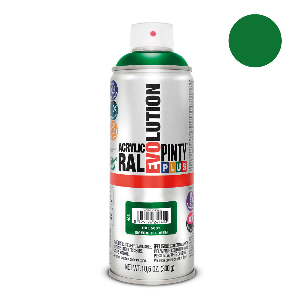 PINTURA EN SPRAY PINTYPLUS EVOLUTION 520 cc RAL 6001 VERDE ESMERALDA