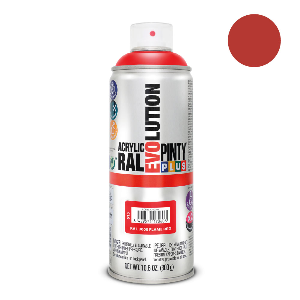 PINTURA EN SPRAY PINTYPLUS EVOLUTION 520 cc RAL 3000 ROJO VIVO