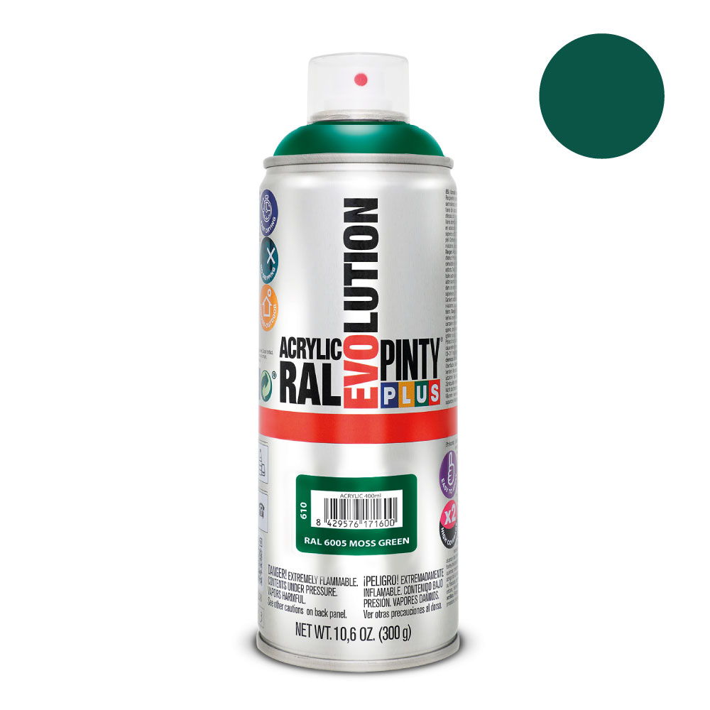 PINTURA EN SPRAY PINTYPLUS EVOLUTION 520 cc RAL 6005 VERDE MUSGO