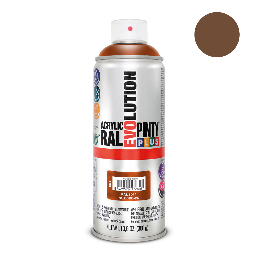 PINTURA EN SPRAY PINTYPLUS EVOLUTION 520 cc RAL 8011 PARDO NUEZ