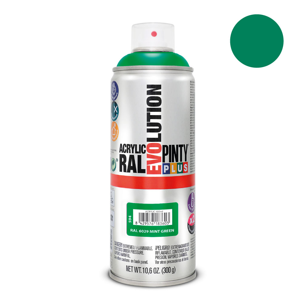 PINTURA EN SPRAY PINTYPLUS EVOLUTION 520 cc RAL 6029 VERDE MENTA