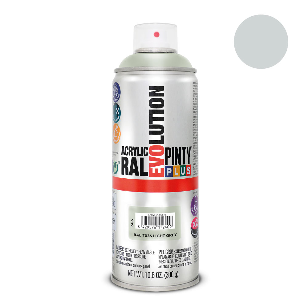 PINTURA EN SPRAY PINTYPLUS EVOLUTION 520 cc RAL 7035 GRIS LUMINOSO