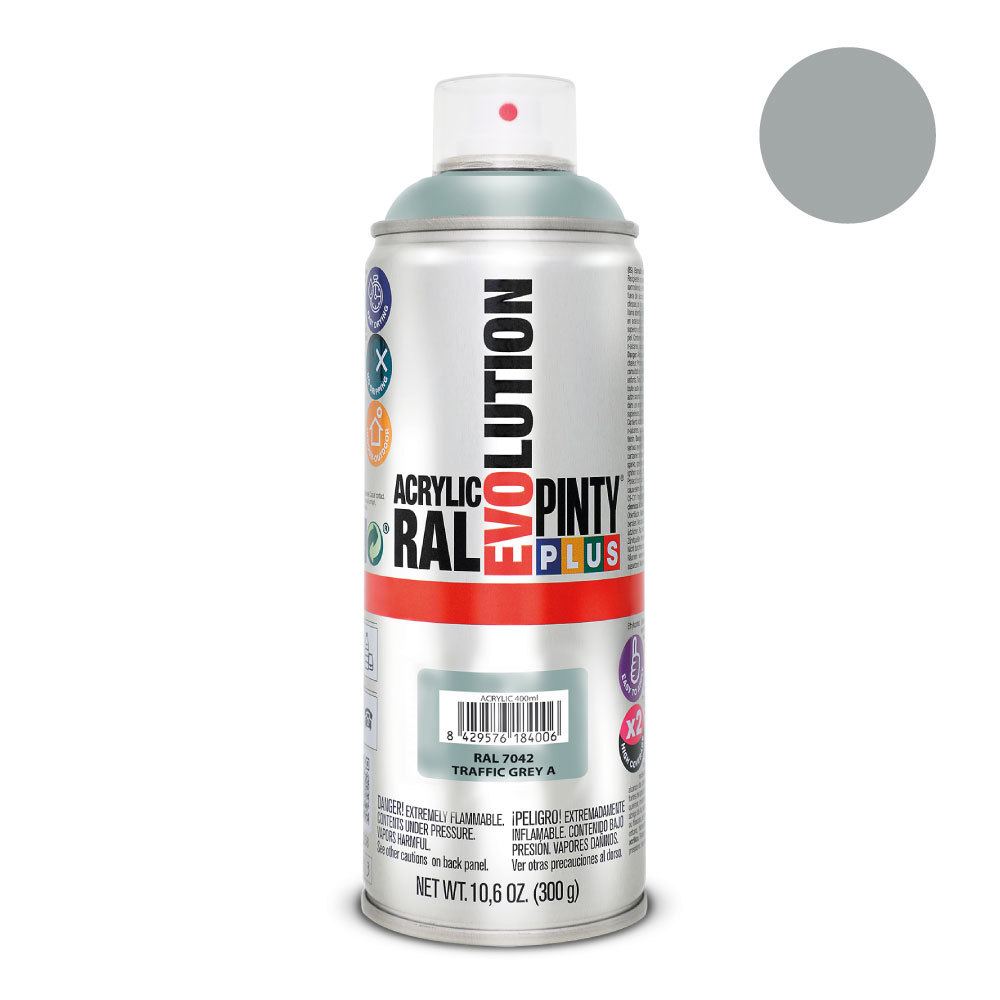 PINTURA EN SPRAY PINTYPLUS EVOLUTION 520 cc RAL 7042 GRIS TRAFICO