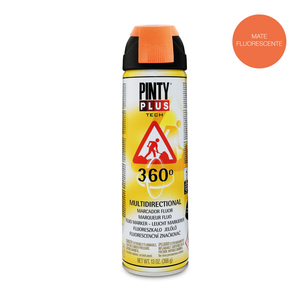 PINTURA EN SPRAY PINTYPLUS TECH 650cc MARCADOR 360º NARANJA T143