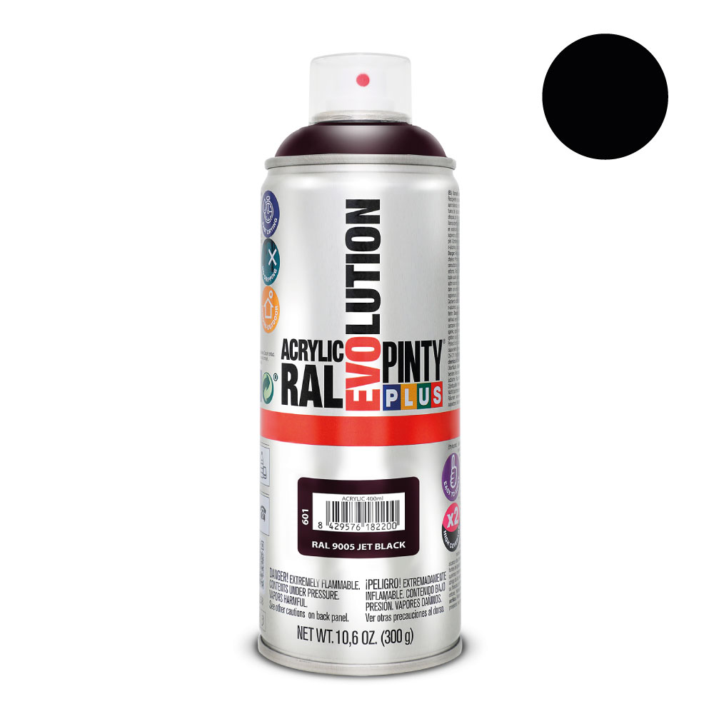 PINTURA EN SPRAY PINTYPLUS EVOLUTION 520 cc RAL 9005 NEGRO INTENSO