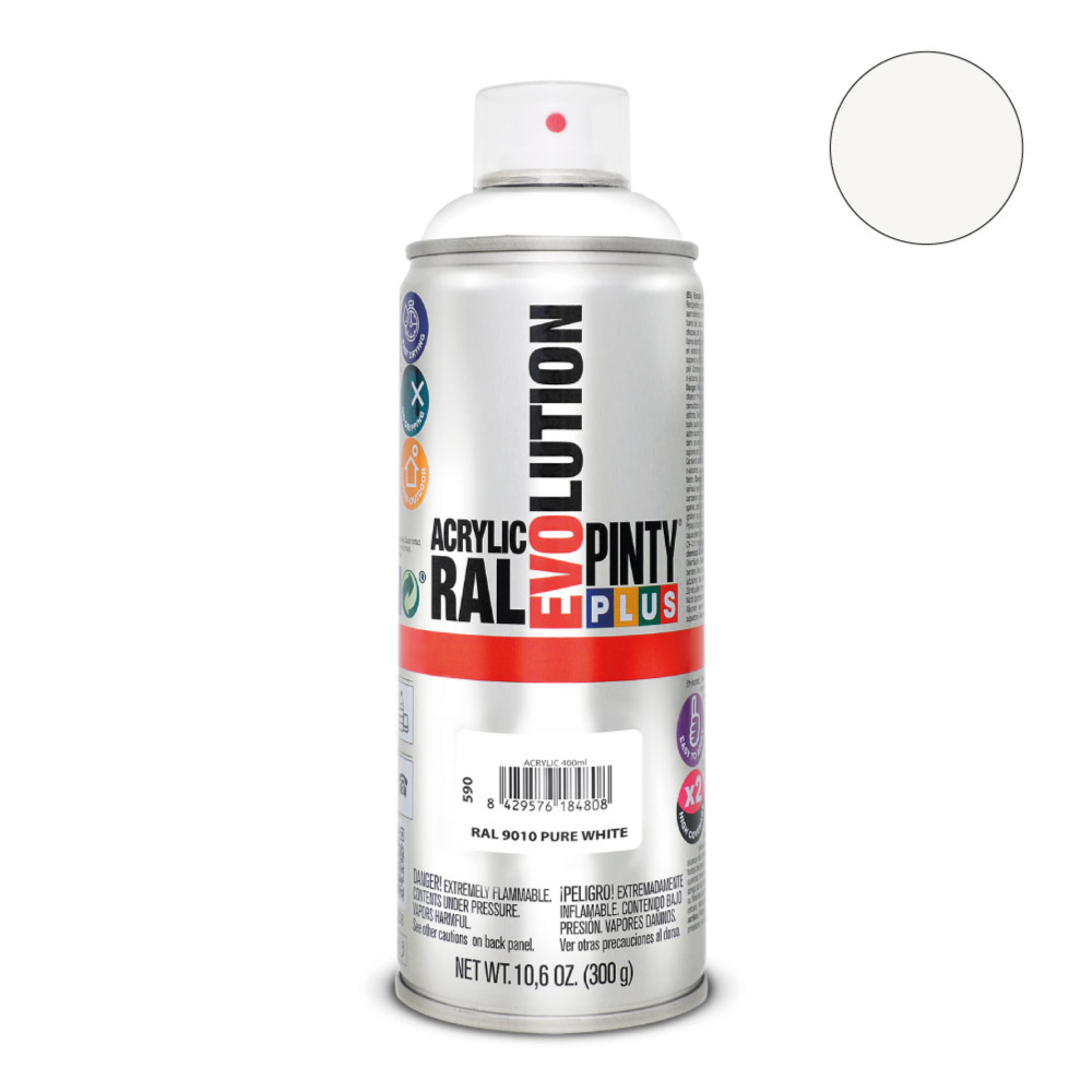 PINTURA EN SPRAY PINTYPLUS EVOLUTION 520 cc RAL 9010 BLANCO PURO