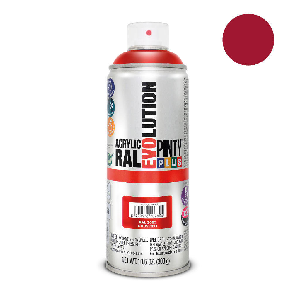 PINTURA EN SPRAY PINTYPLUS EVOLUTION 520 cc RAL 3003 ROJO RUBI