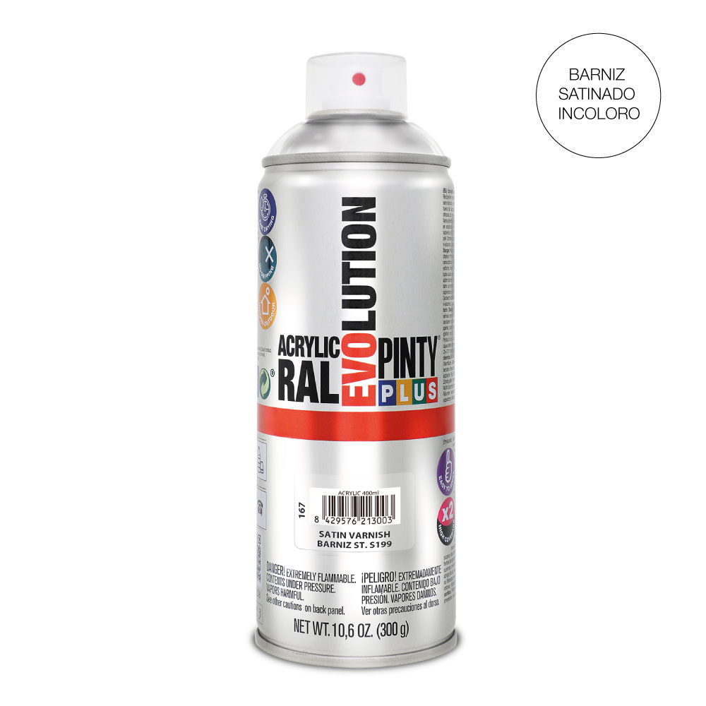 PINTURA EN SPRAY PINTYPLUS EVOLUTION 520 cc S199 BARNIZ SATINADO