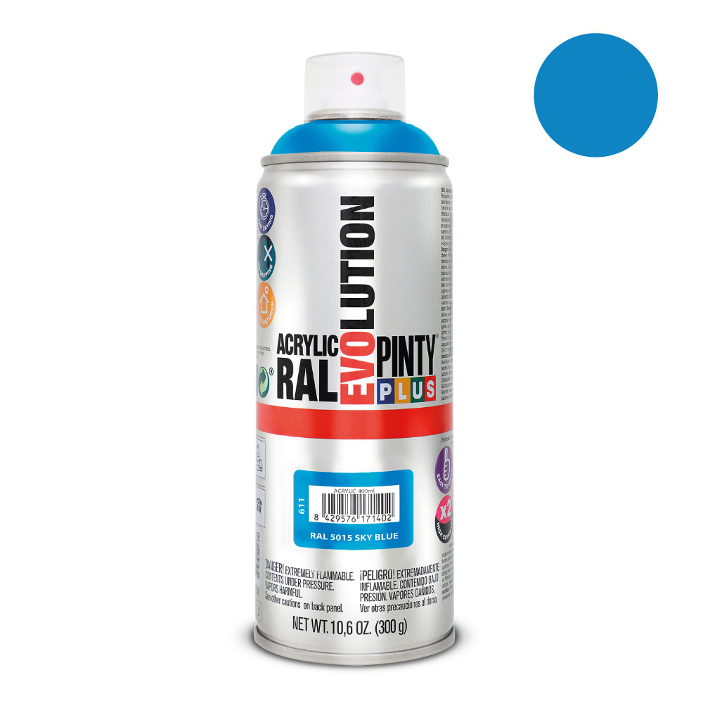 PINTURA EN SPRAY PINTYPLUS EVOLUTION 520 cc RAL 5015 AZUL CELESTE