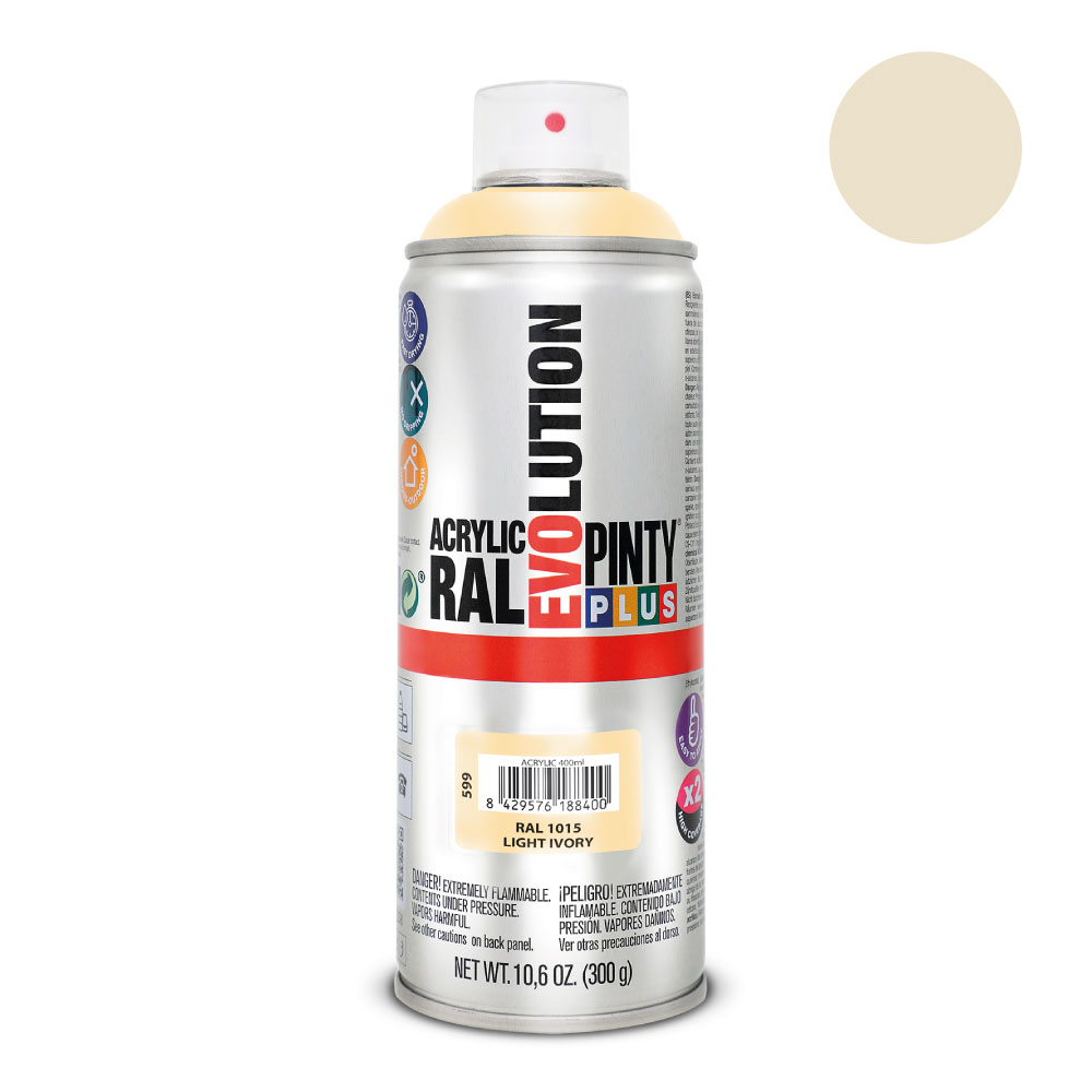 PINTURA EN SPRAY PINTYPLUS EVOLUTION 520 cc RAL 1015 MARFIL CLARO