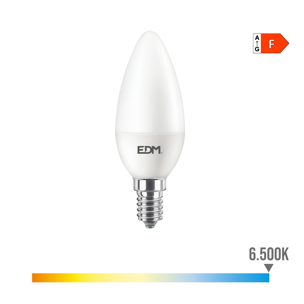 bOMBILLA VELA LED E14 8W 806 lm 6500K LUZ FRIA Ø3,8x11,4cm EDM