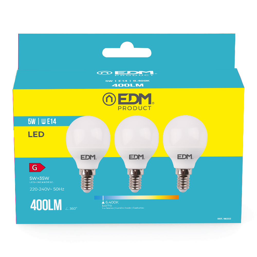 Bombilla led esférica E14 5W 400Lm