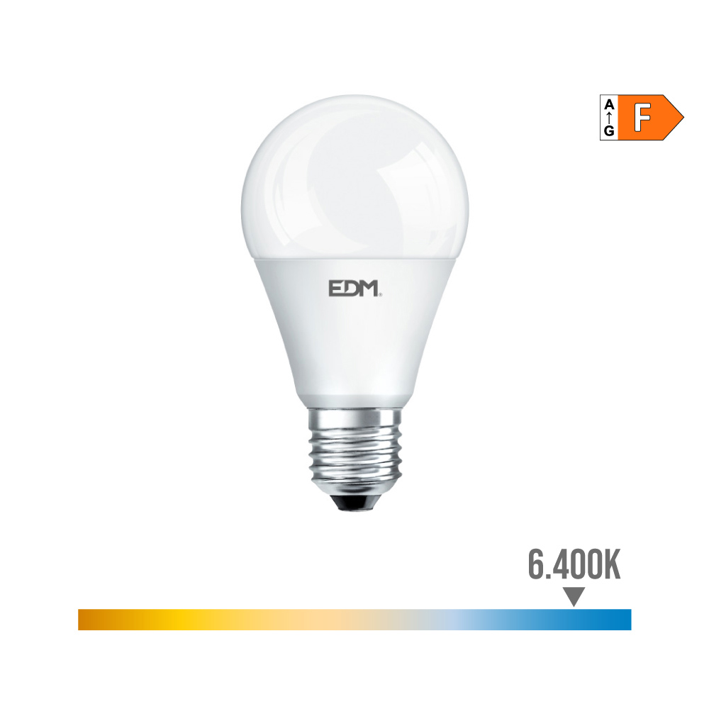 BOMBILLA STANDARD LED E27 7W 600lm 6400K LUZ FRIA Ø6x10,8cm EDM