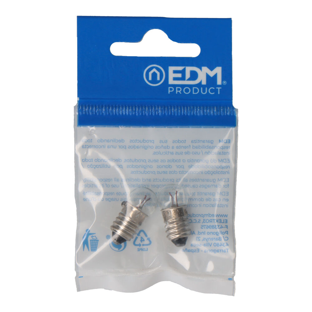 bOMBILLA ESFERICA 3,5V E-10 (BLISTER 2 unid.) EDM