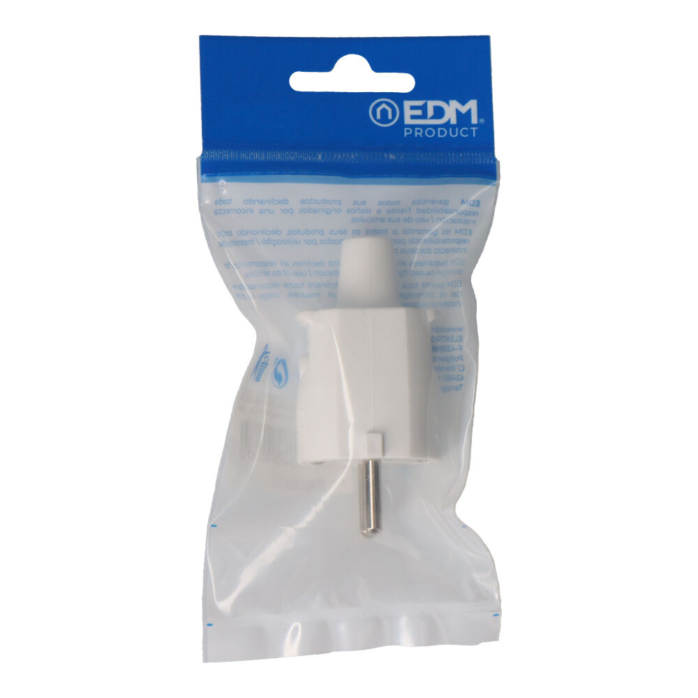 cLAVIJA GOMA 10/16A 250 V T/TL IP44 4,8 mm BLANCA ENVASADA EDM